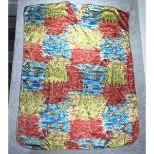 Vintage Winlar Women's Seashells Print Batwing Caftan Multicolor One Size
